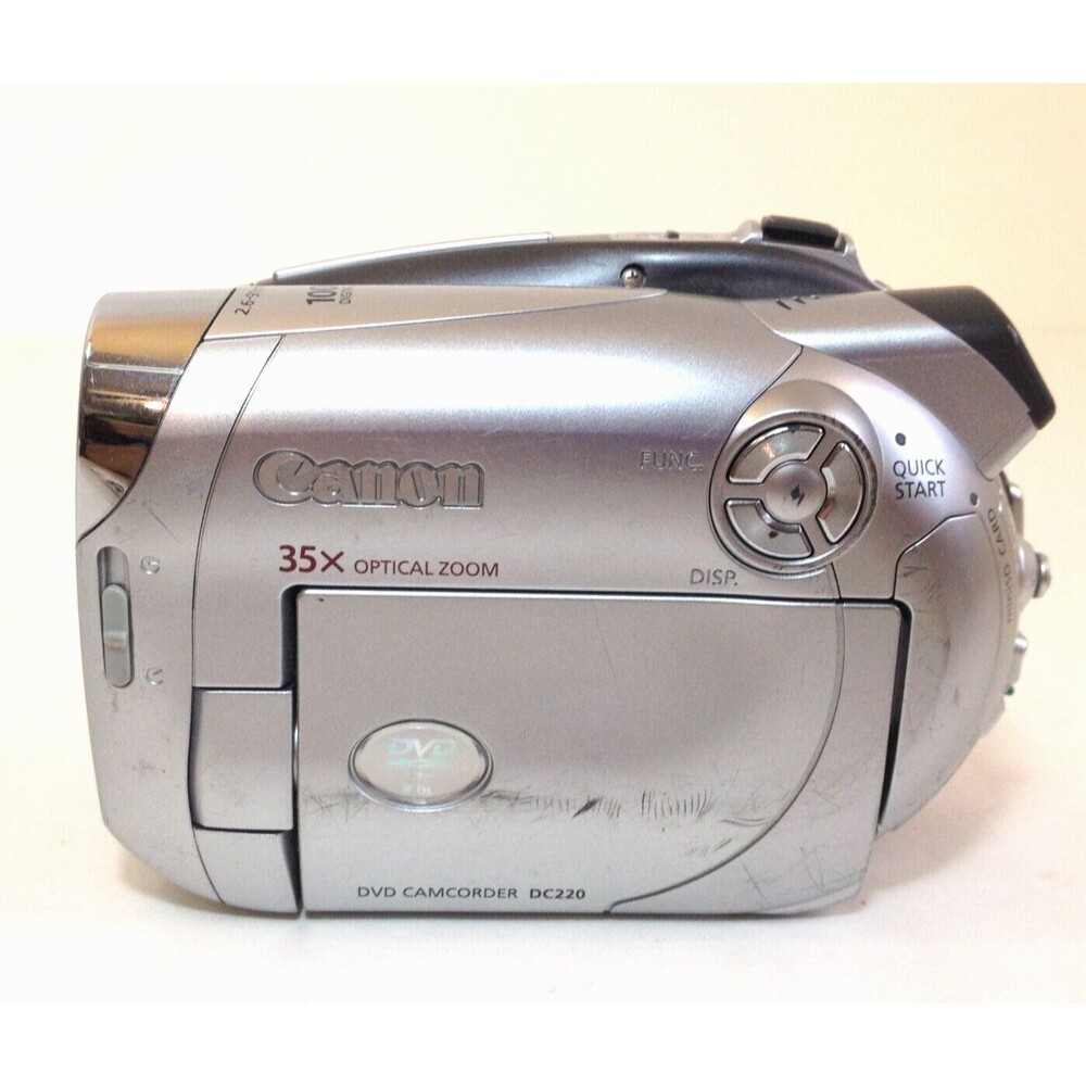 Canon DC220 Mini DVD Camcorder 35X Optical Zoom For Parts or Repair